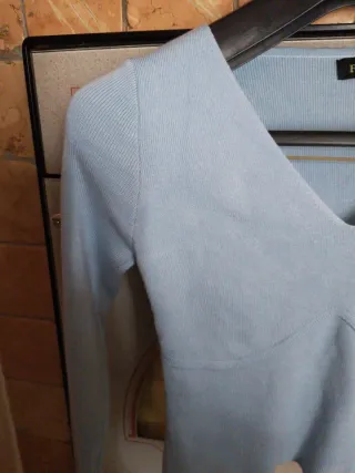 Mini maglietta donna manica lunga tg M azzurra.