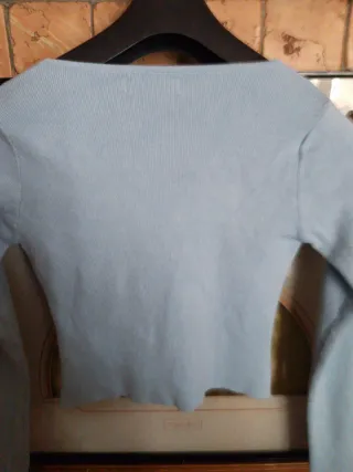 Mini maglietta donna manica lunga tg M azzurra.