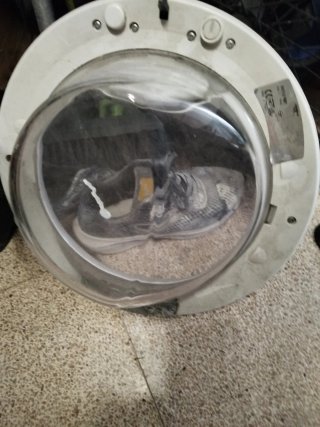 Puerta Lavadora Blanca con Cristal