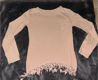Camiseta infantil manga larga con lentejuelas