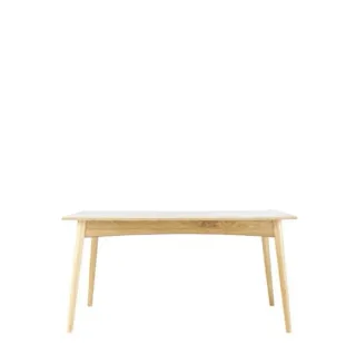 Mesa de comedor rectangular de madera. Extensible
