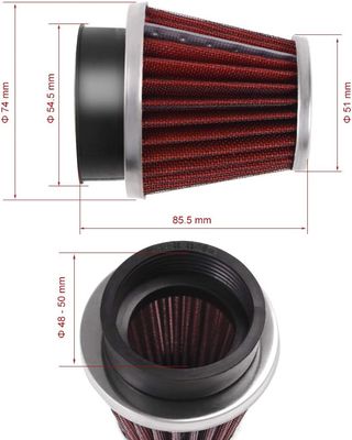 Evermotor Filtro de Aire Universal de Doble Capa e