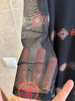 Vestido Desigual Negro Multicolor