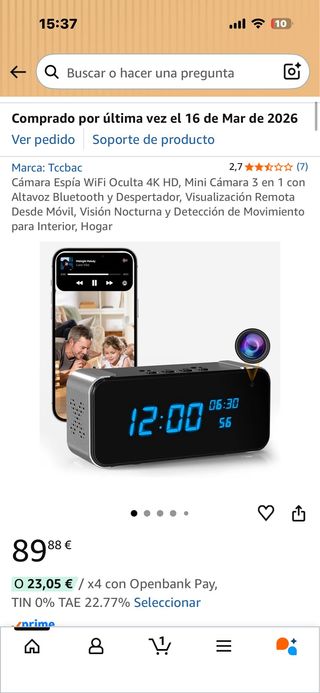 Mini Cámara 3 en 1 con Altavoz Bluetooth y Despert