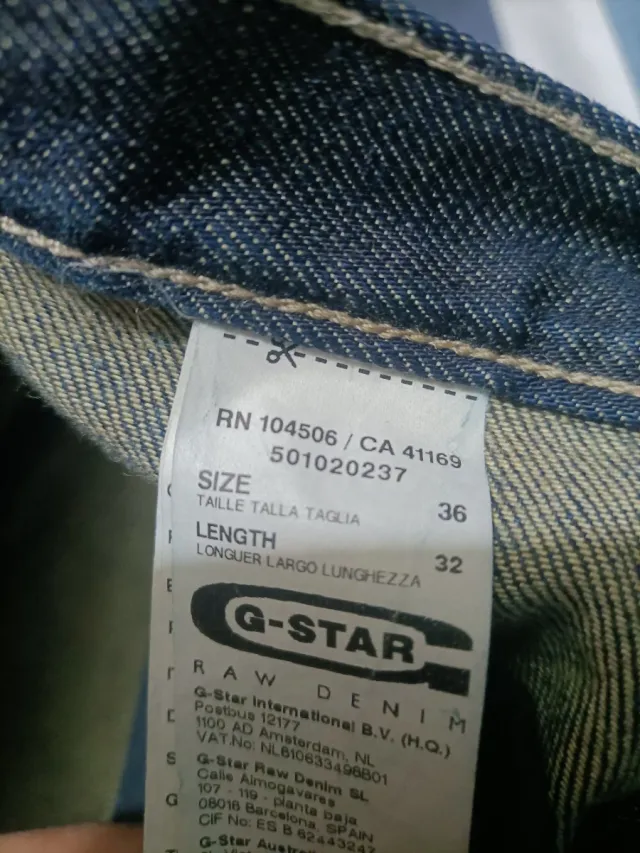 Vaqueros G-Star RAW Hombre Talla 36