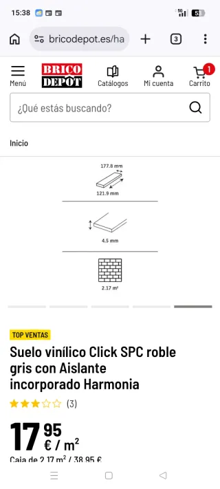 Lama vinílica SPC Roble gris con aislante