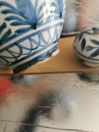 Lote Cerámica Azul y Blanco