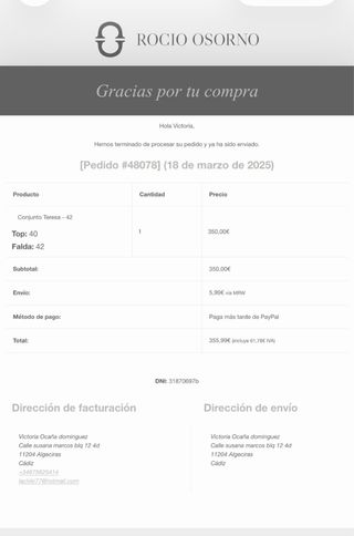 Conjunto Rocio Osorno Negro Bordado Talla 40/42