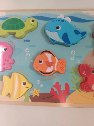 Encajable madera animales marinos