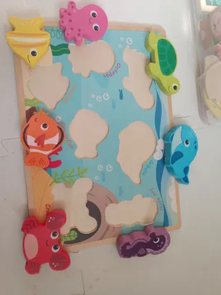 Encajable madera animales marinos