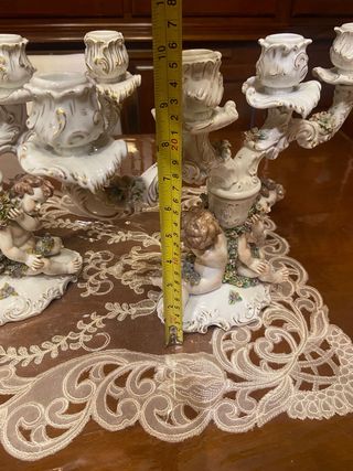 Coppia Candelabri Capodimonte Cherubini