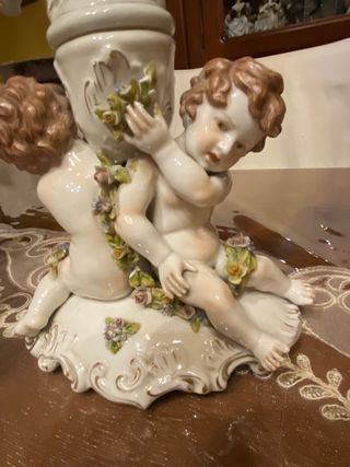 Coppia Candelabri Capodimonte Cherubini
