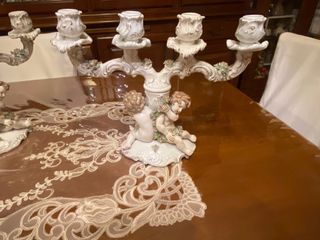 Coppia Candelabri Capodimonte Cherubini
