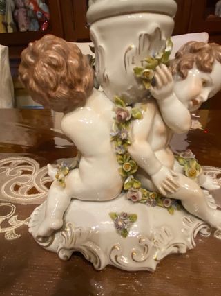 Coppia Candelabri Capodimonte Cherubini