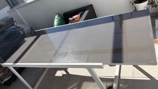 Mesa extensible jardín aluminio blanco