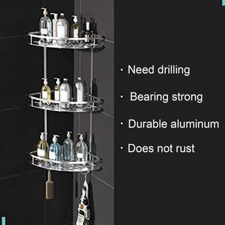 lyrlody Estantes de Ducha con 2 Ganchos, Estante d