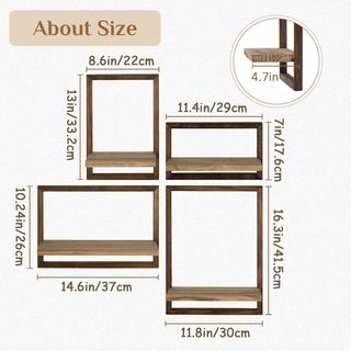 Estanterías rústicas de madera (4 unidades)