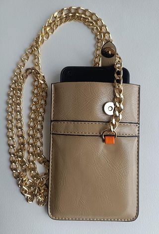Cartera con cadena dorada