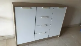 Recibidor Cajonera Blanco y Marrón