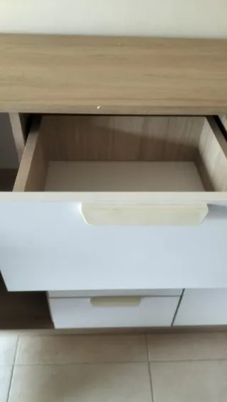 Recibidor Cajonera Blanco y Marrón