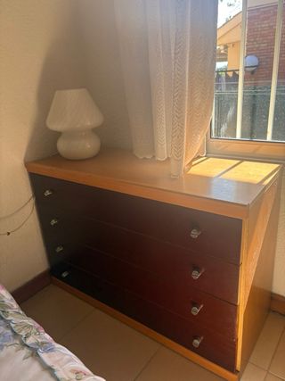 Cómoda 4 Cajones Bicolor Madera