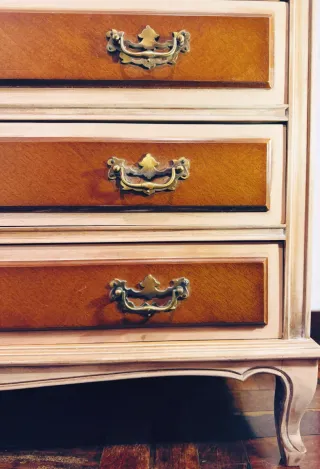 Tocador Vintage Estilo Luis XV/ Espejo