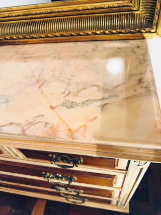 Tocador Vintage Estilo Luis XV/ Espejo