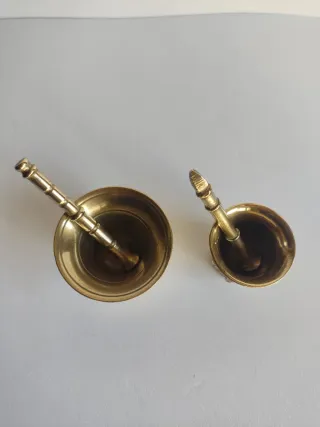 2 morteros/almireces pequeños decorativos bronce.