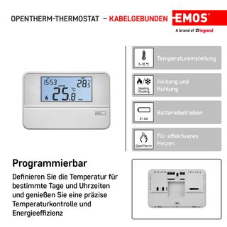 Emos Digitaler Raumthermostat mit OpenTherm-Unters