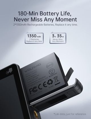 WOLFANG GA420 Cámara Deportiva Doble Pantalla 4K 6