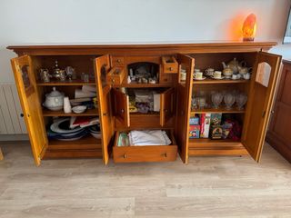 Aparador rústico madera y cristal