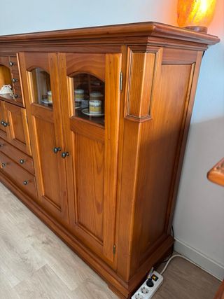 Aparador rústico madera y cristal