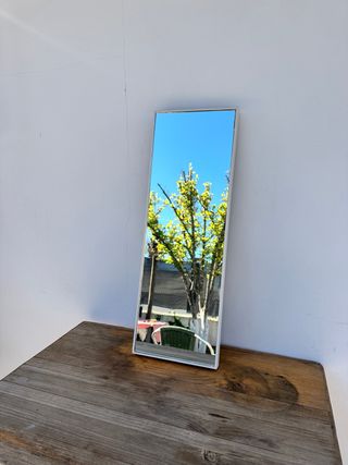 Espejo rectangular plateado