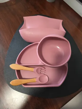 Set vajilla bebé silicona ventosa
