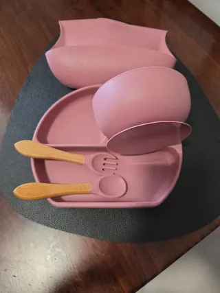 Set vajilla bebé silicona ventosa