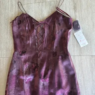 Vestido largo fiesta raso floral