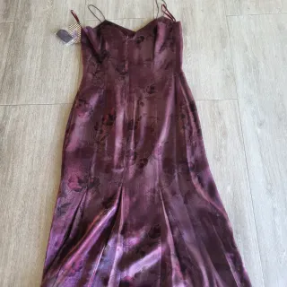 Vestido largo fiesta raso floral