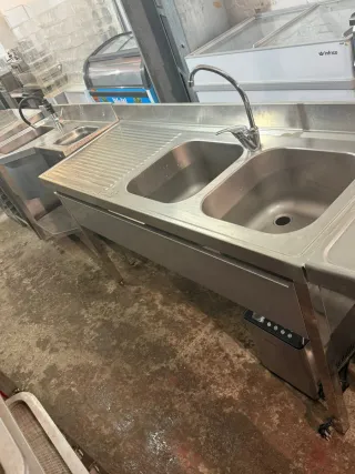 Fregadero industrial doble acero inoxidable