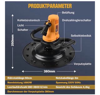 Lijadora/Batidora Hormigón Pintura Yeso 1680W