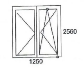 Puerta aluminio 1250x2560