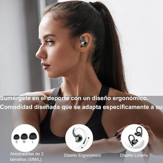 PEFUPEW Auriculares Inalámbricos Deportivos, Bluet