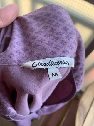 Camisa larga Stradivarius Morada Talla M