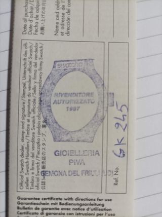 Swatch Ninfale GK245 (1997) - Vintage Full Set