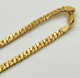 Cadena barbada de oro de 18k. Peso: 36.18 gr.