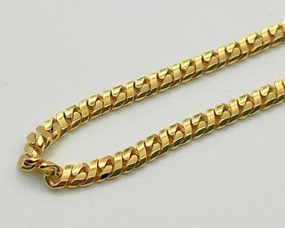 Cadena barbada de oro de 18k. Peso: 36.18 gr.