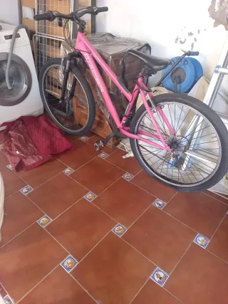Bicicleta rosa en buen estado
