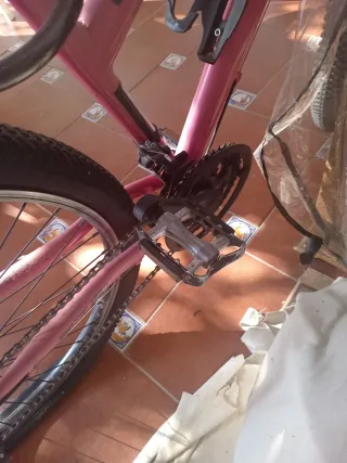 Bicicleta rosa en buen estado