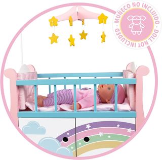 WOOMAX Cuna de Madera para bebés y muñecas, Acceso