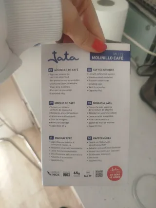 Molinillo café eléctrico Jata con caja