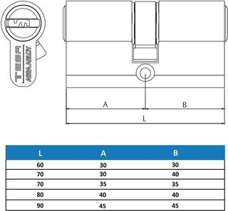 Tesa Assa Abloy, MK153040N, Cilindro de Alta Segur